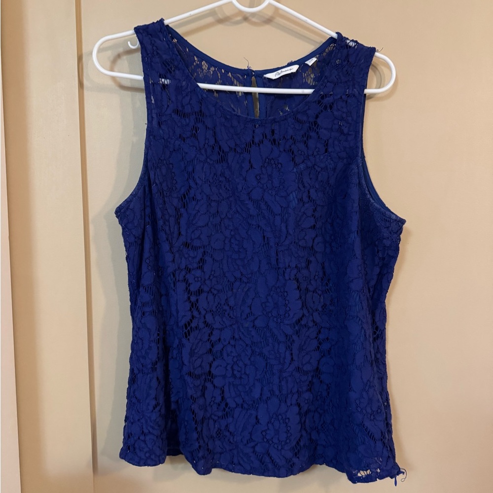 Reitmans Royal Blue Lace Tank Top